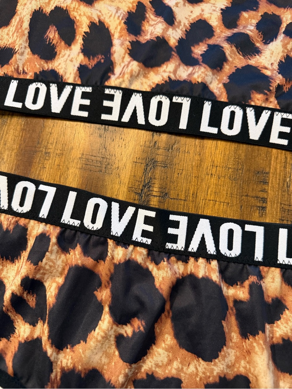 🍒LOVE brown Leopard print two-piece set NWOT sz 2XL bralette sleepwear sexy - Picture 2 of 6